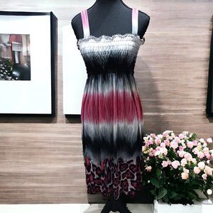 Multi Color Lightweight Summer Midi Length Sundress  Size S